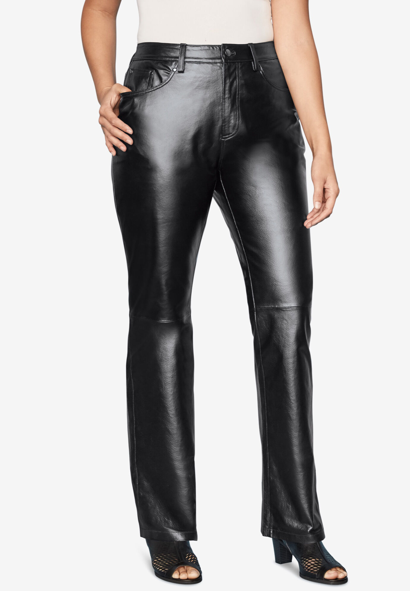 plus size leather trousers
