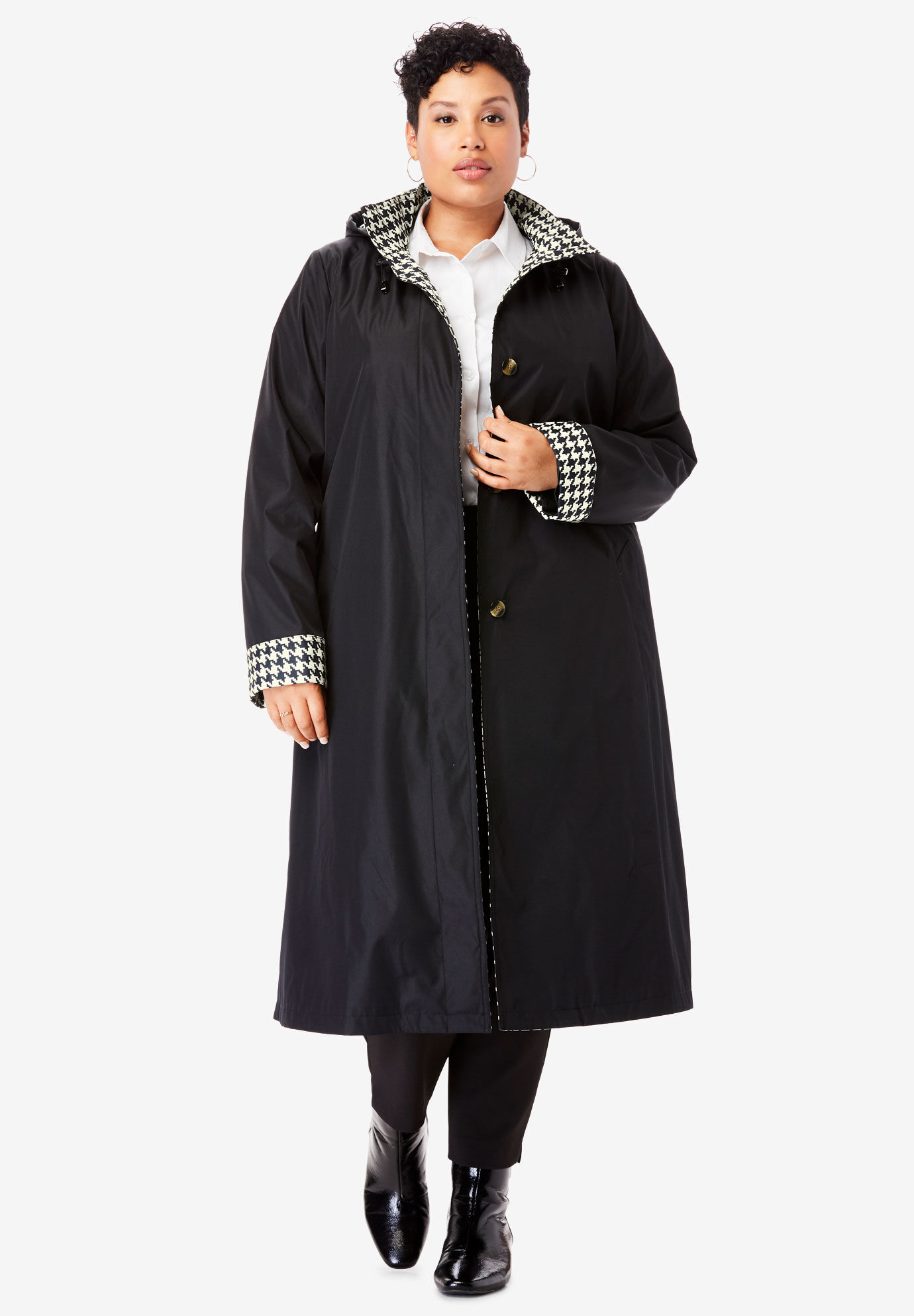 rain trench coat with hood