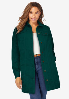 Jessica London Women’s Plus Size Classic Cotton Denim Jacket, 36 - Dark  Olive Green