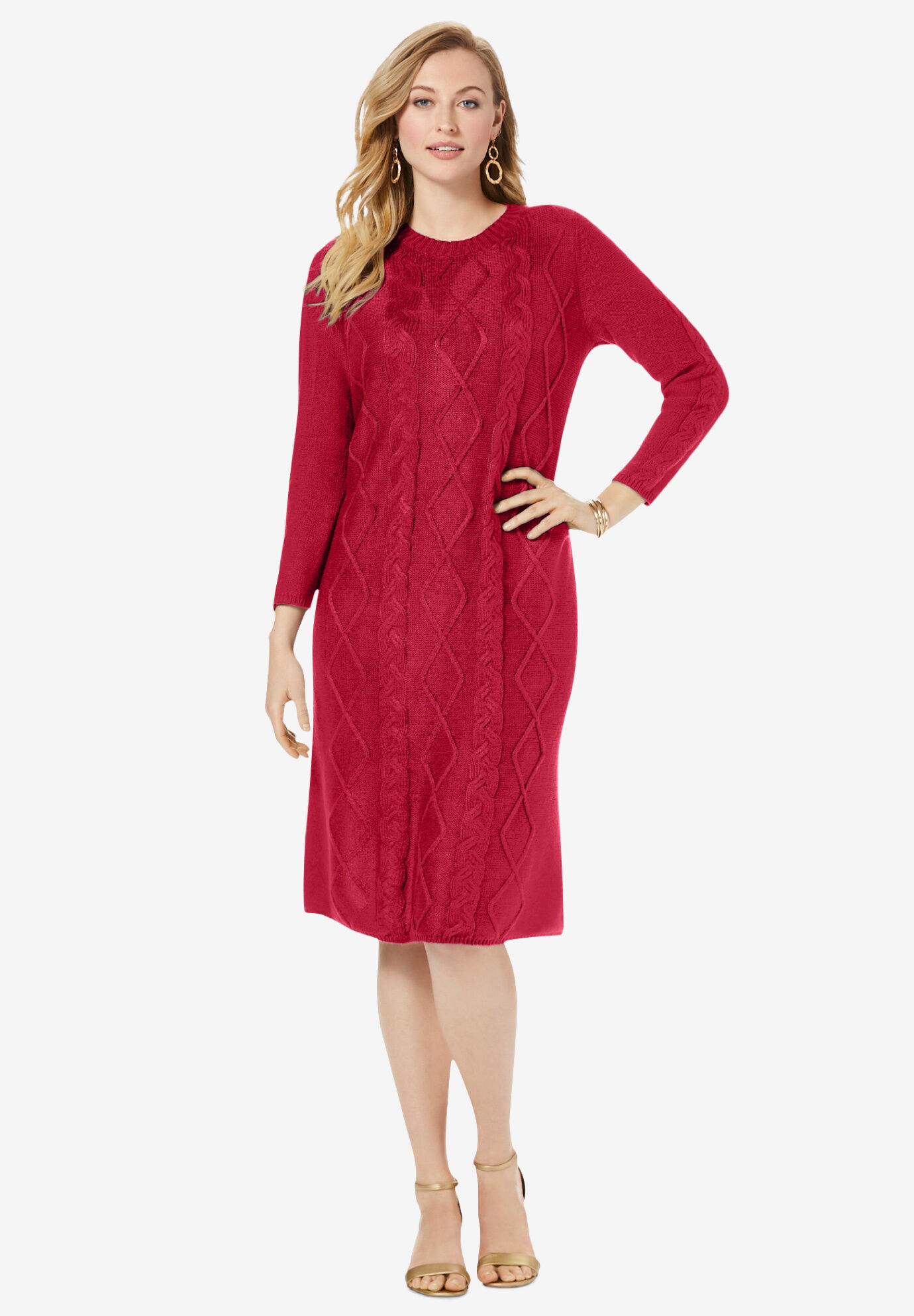 red sweater dress plus size