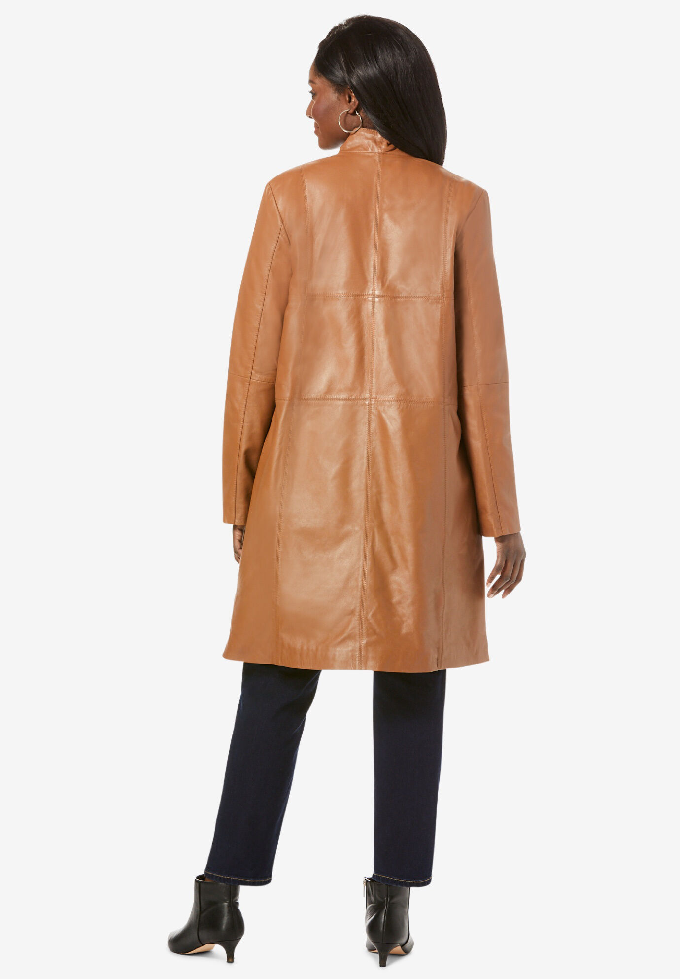 Leather Swing Coat | Jessica London