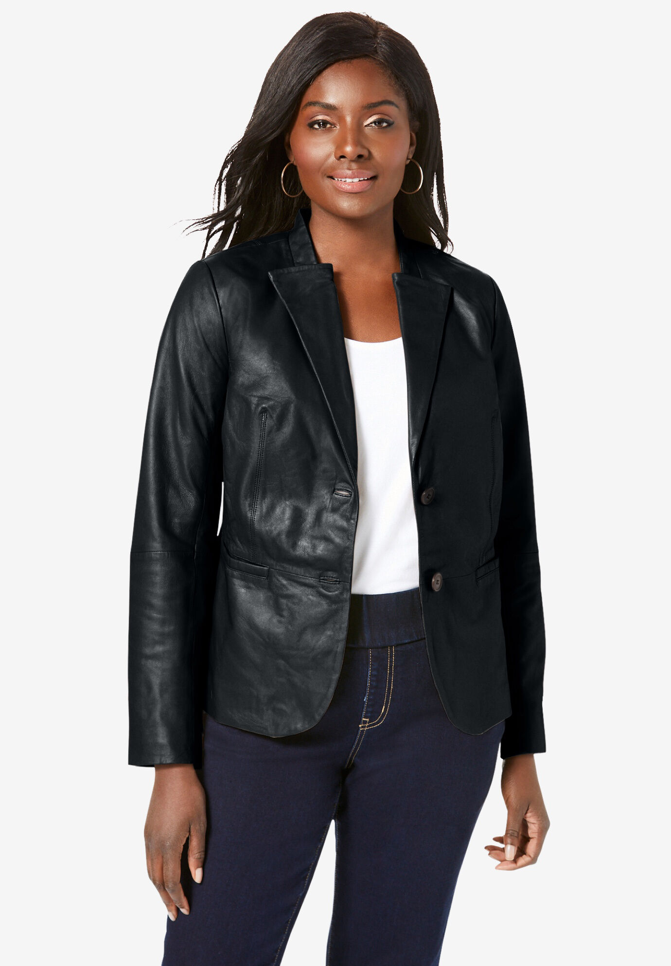 women's plus size leather coat