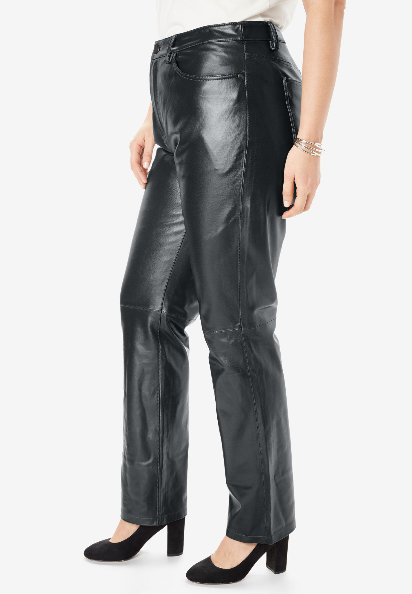 leather pants straight leg