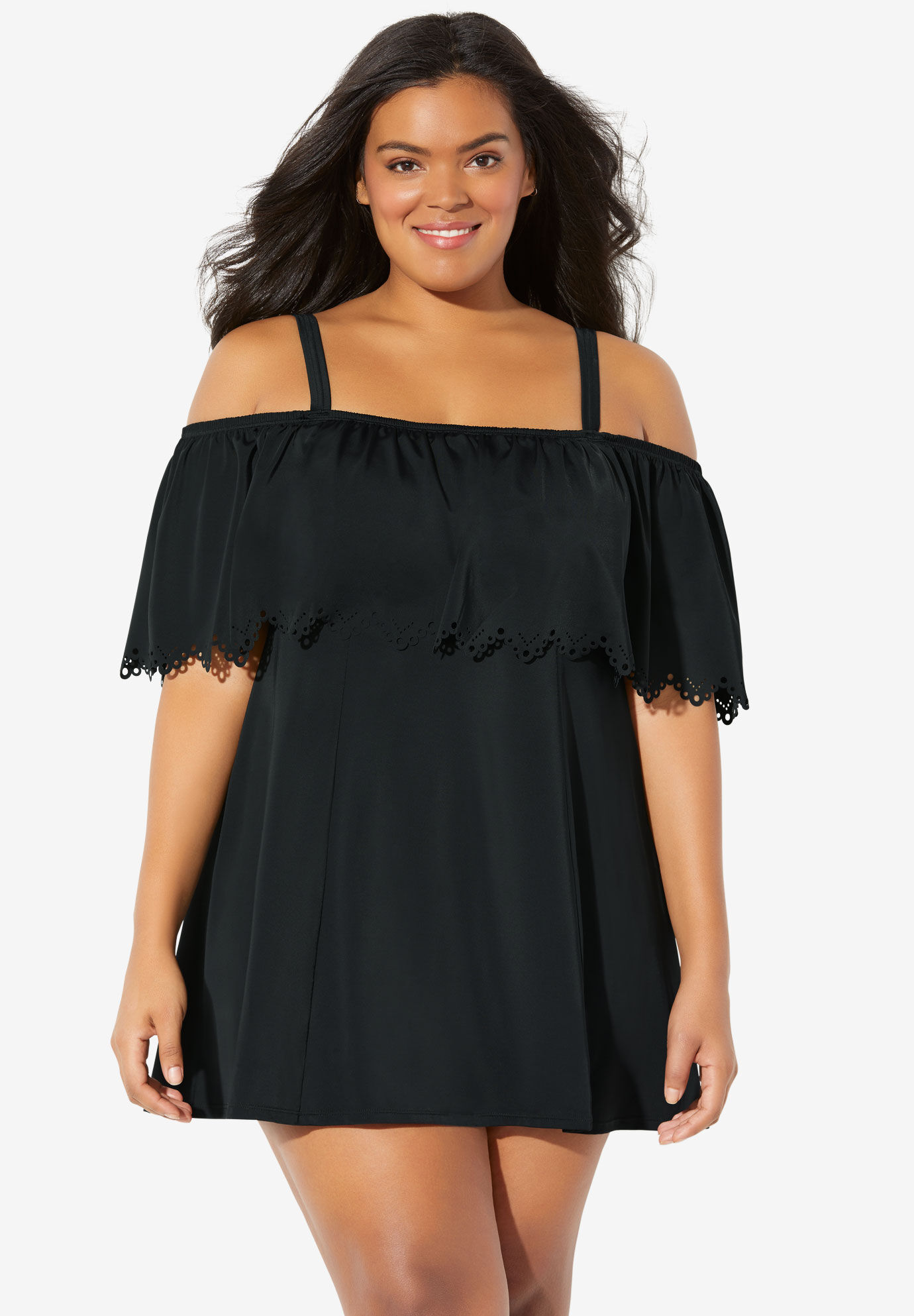 plus size swim dress long