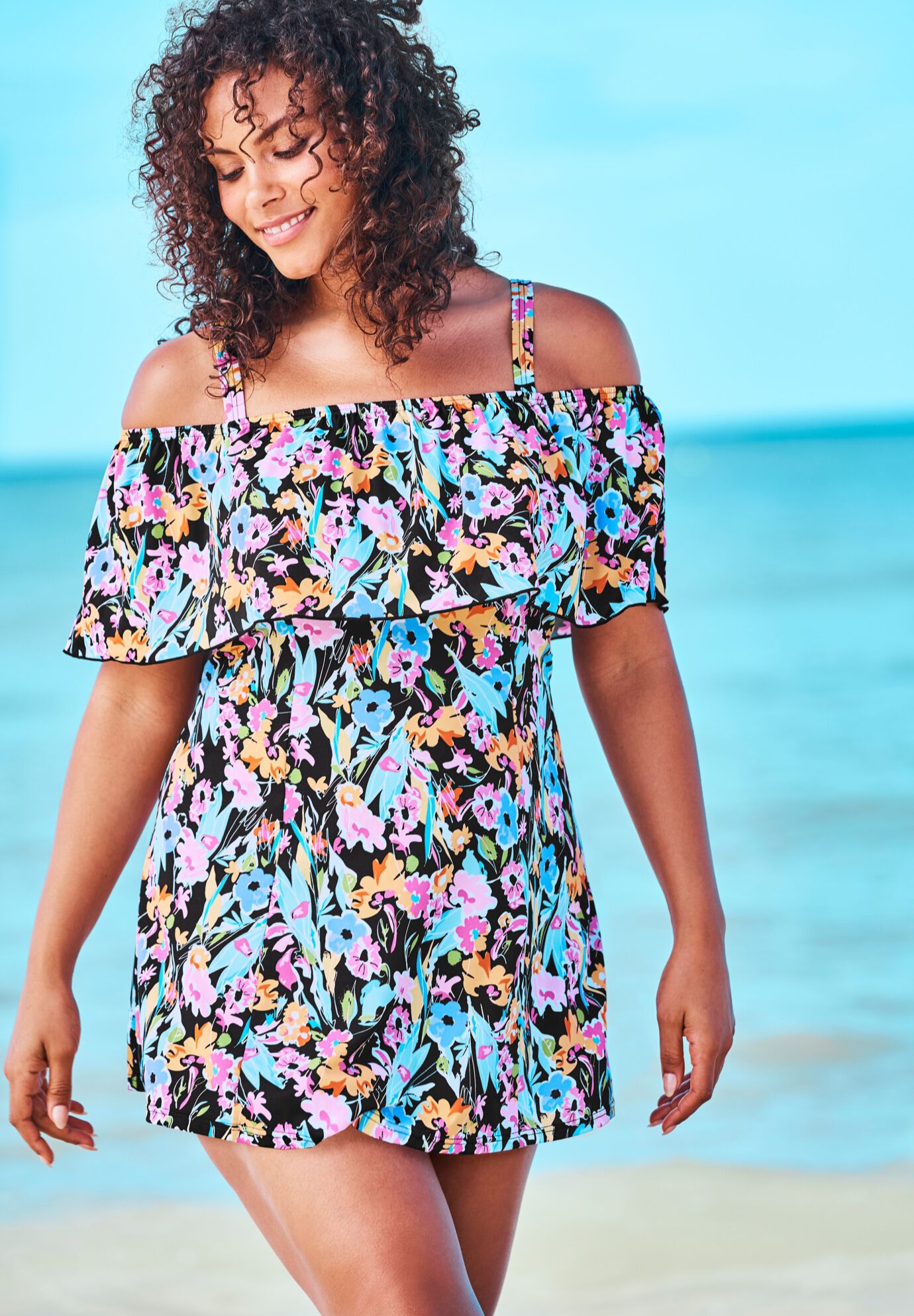 longitude daybreak ruffle swimdress