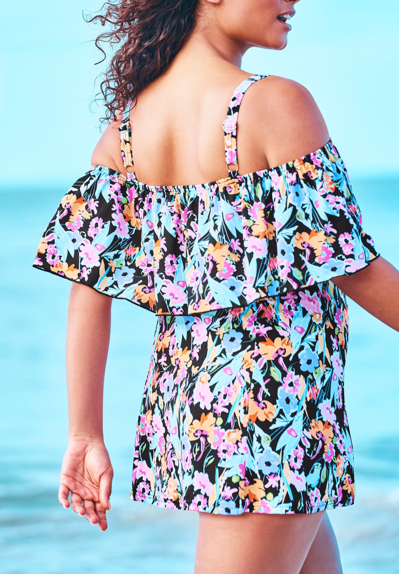 longitude daybreak ruffle swimdress