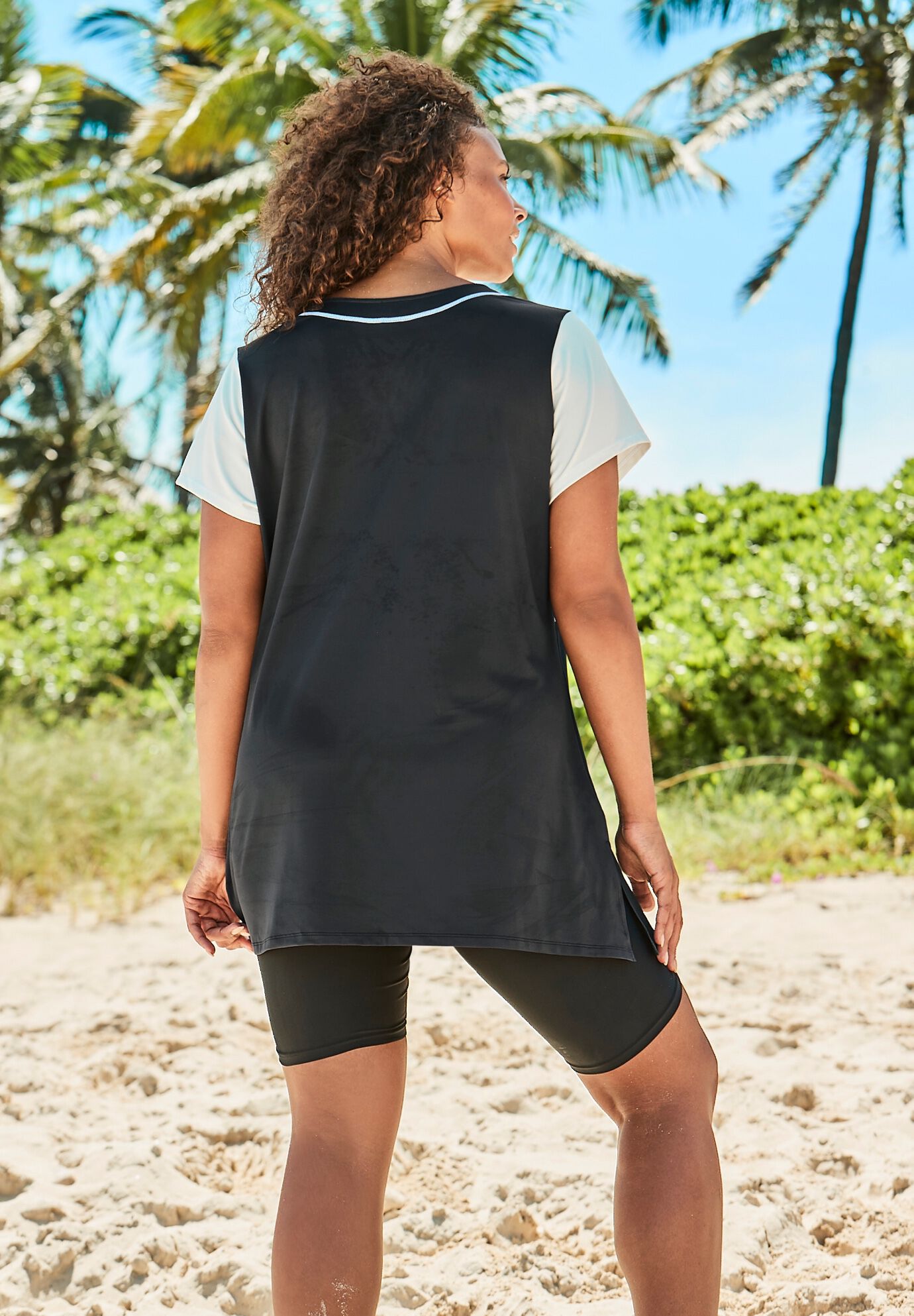 short sleeve swim tunic plus size