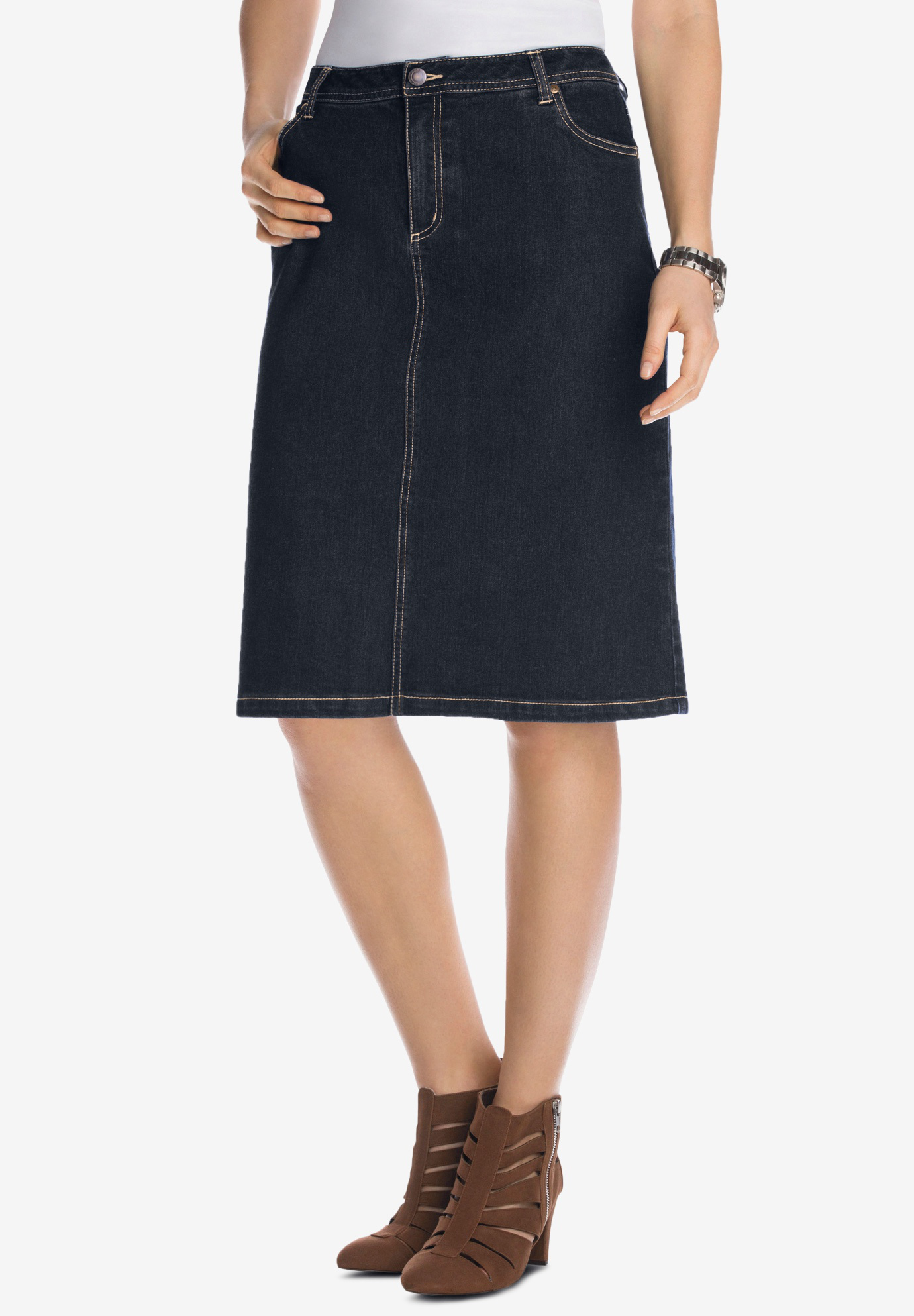 True Fit Denim Short Skirt| Plus Size Dresses | Jessica London
