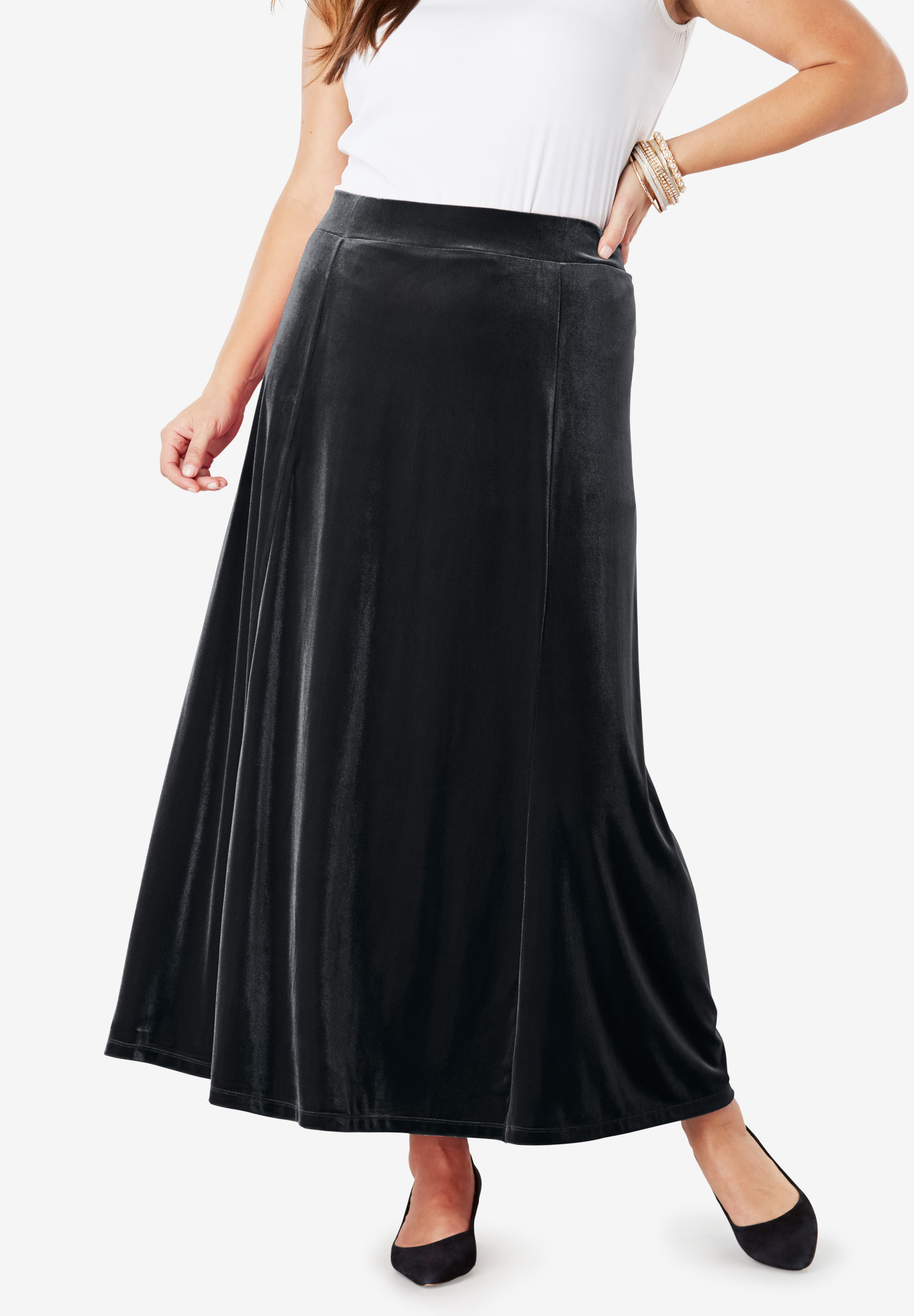 Jessica London Women's Plus Size Velour Maxi Skirt | eBay