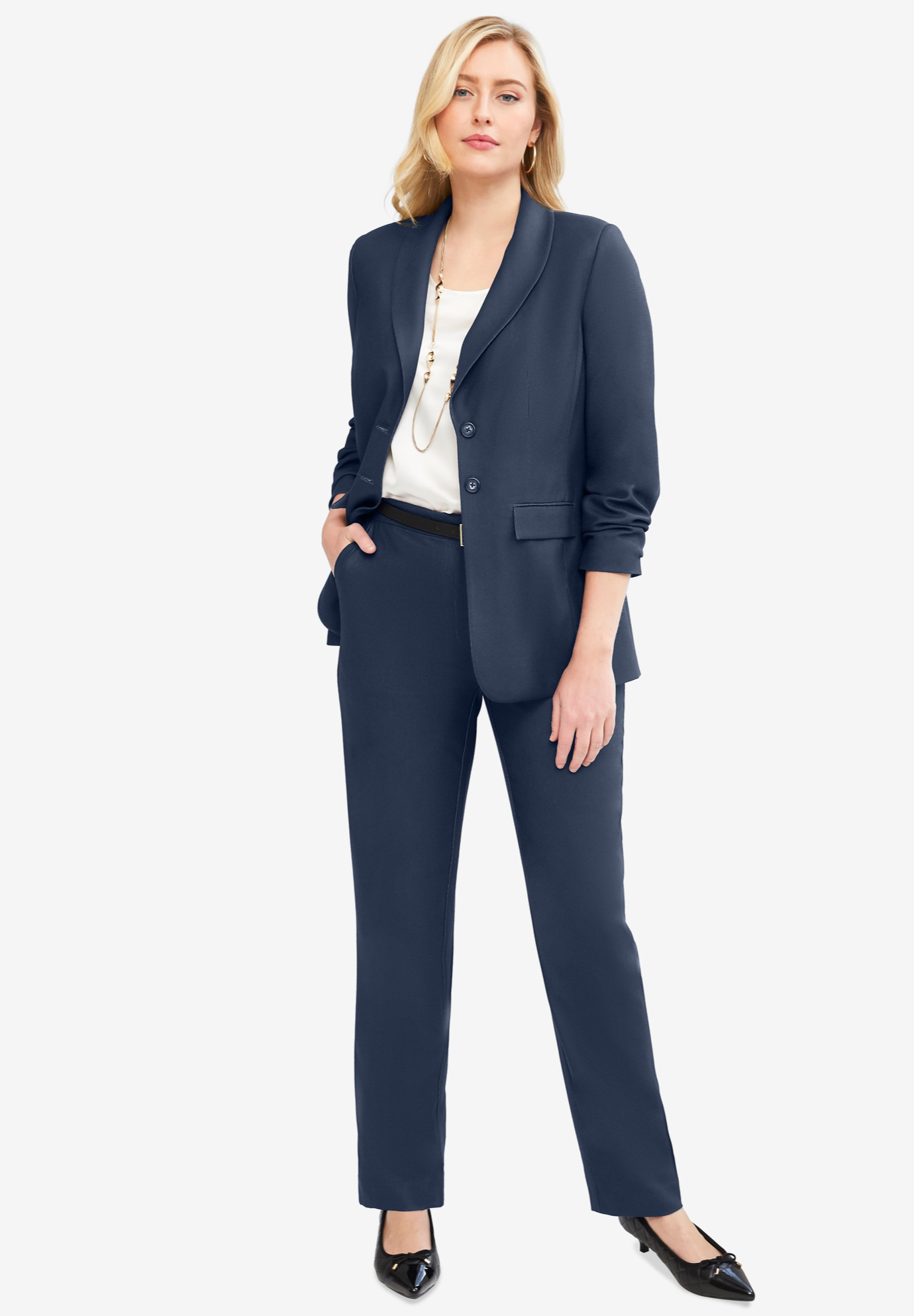 Single-Breasted Pant Suit | Jessica London