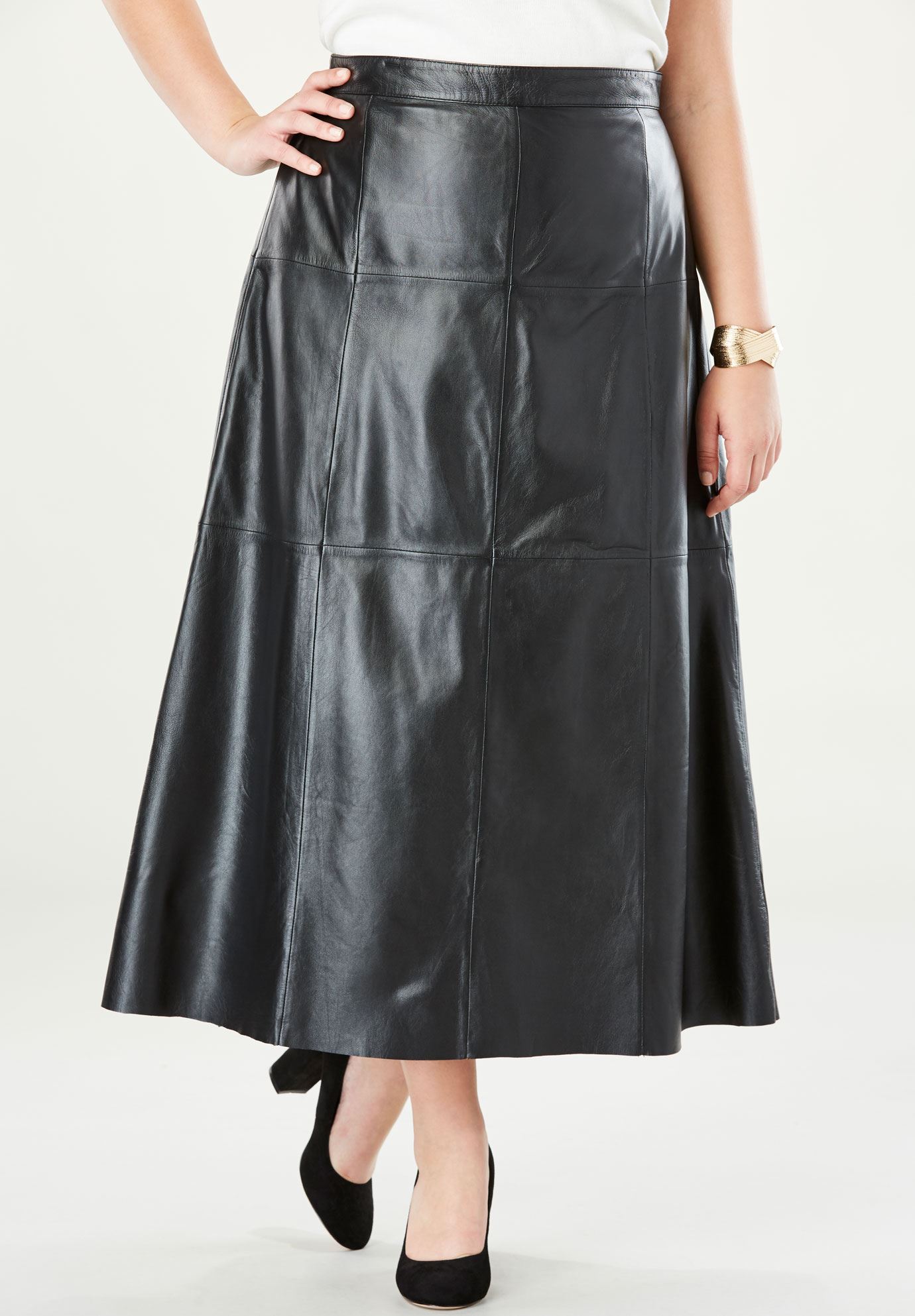 Leather Midi Skirt Plus Size Bottoms Jessica London