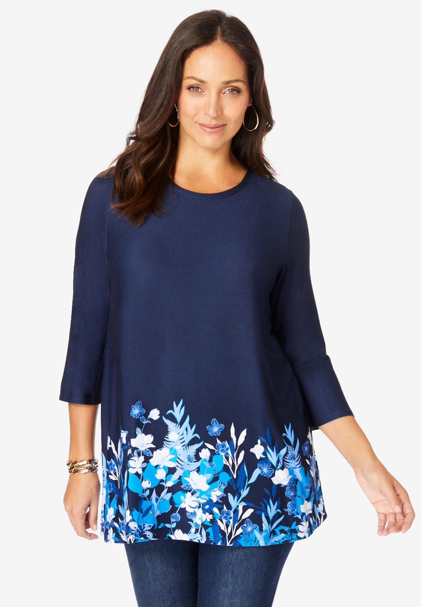 Jessica London Women's Plus Size Knit Tunic Tank Long Sleeveless Blouse -  12, Aqua Sea Blue at  Women's Clothing store