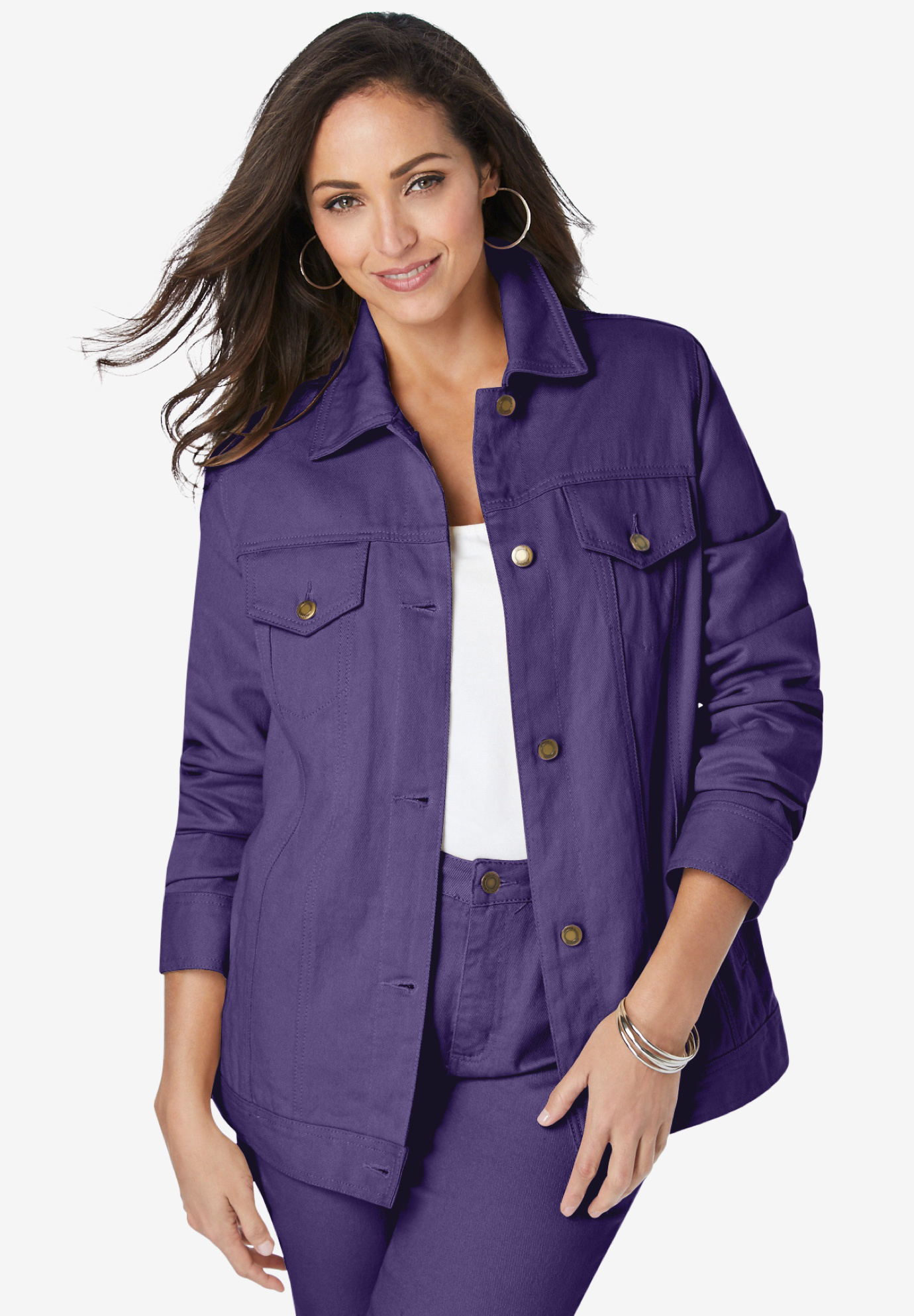 purple jean jacket