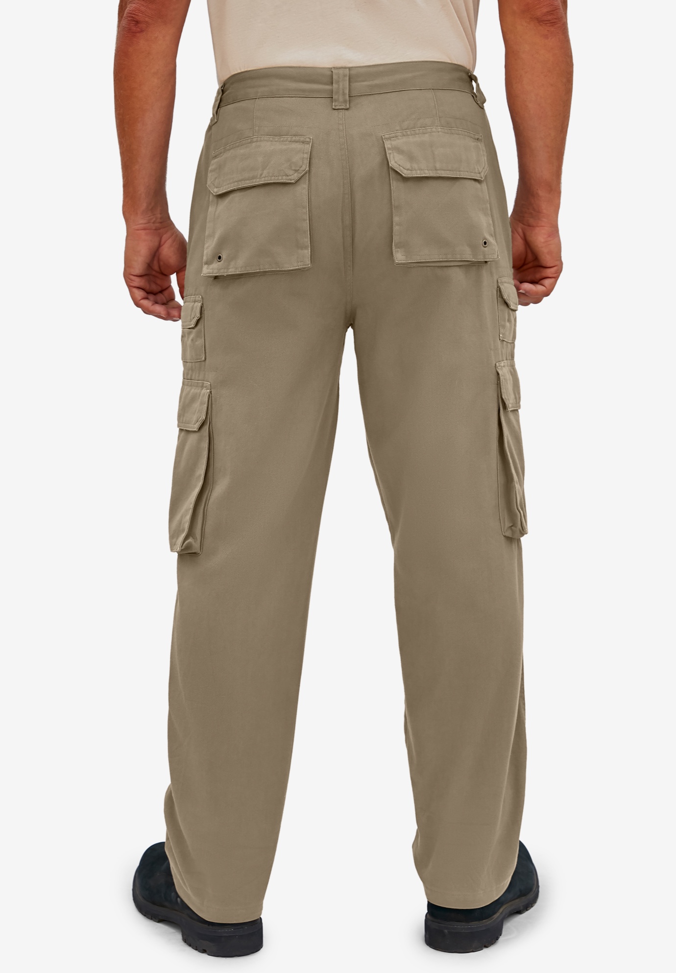 Boulder Creek® Side-Elastic Stacked Cargo Pocket Pants | Jessica London