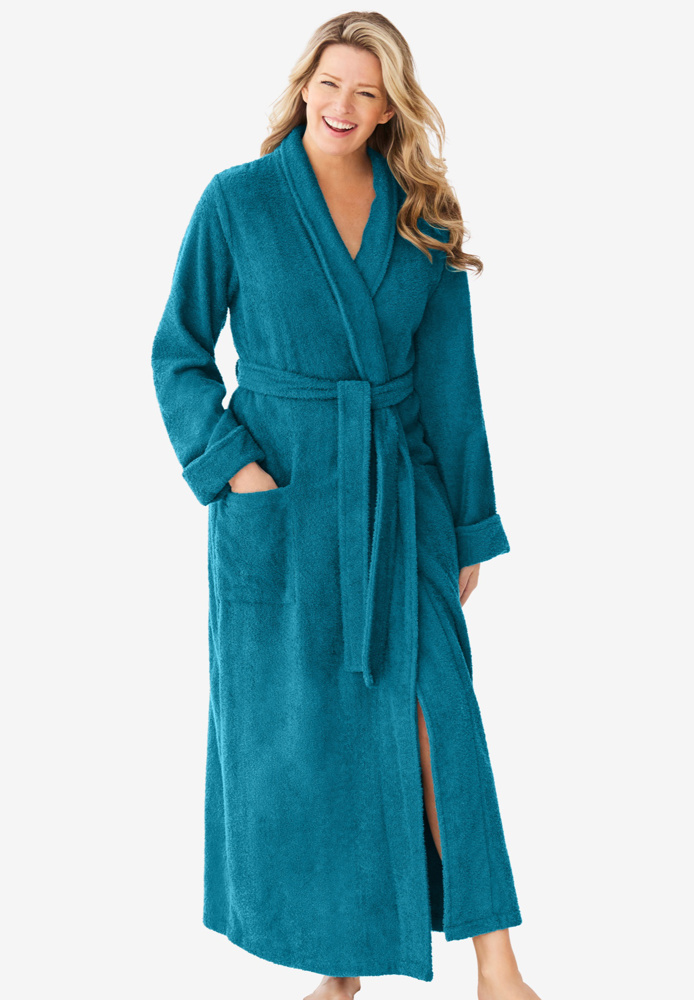 Long Terry Robe by Dreams & Co®| Plus Size Robes | Jessica London