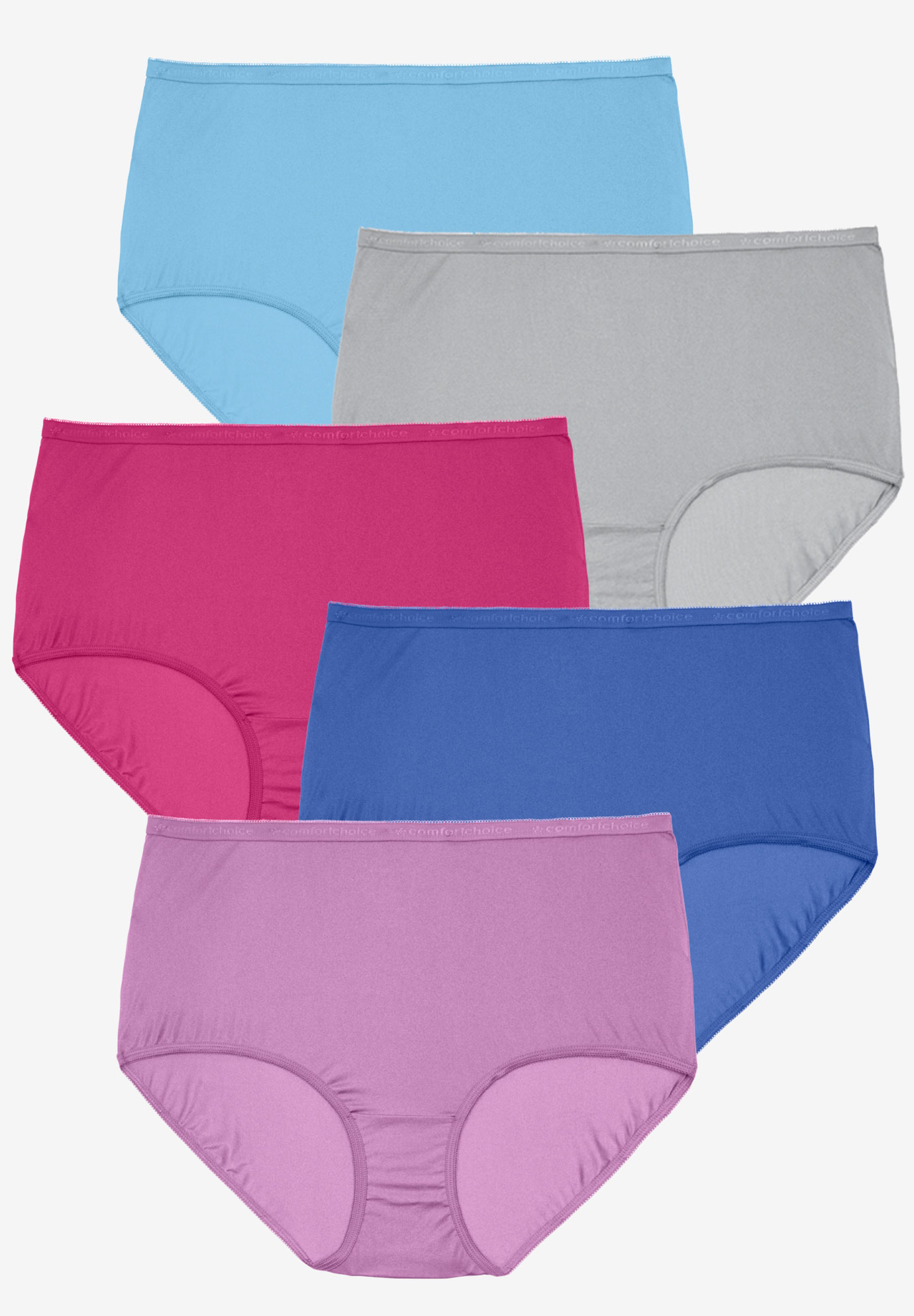5-Pack Nylon Full-Cut Brief by Comfort Choice® | Jessica London