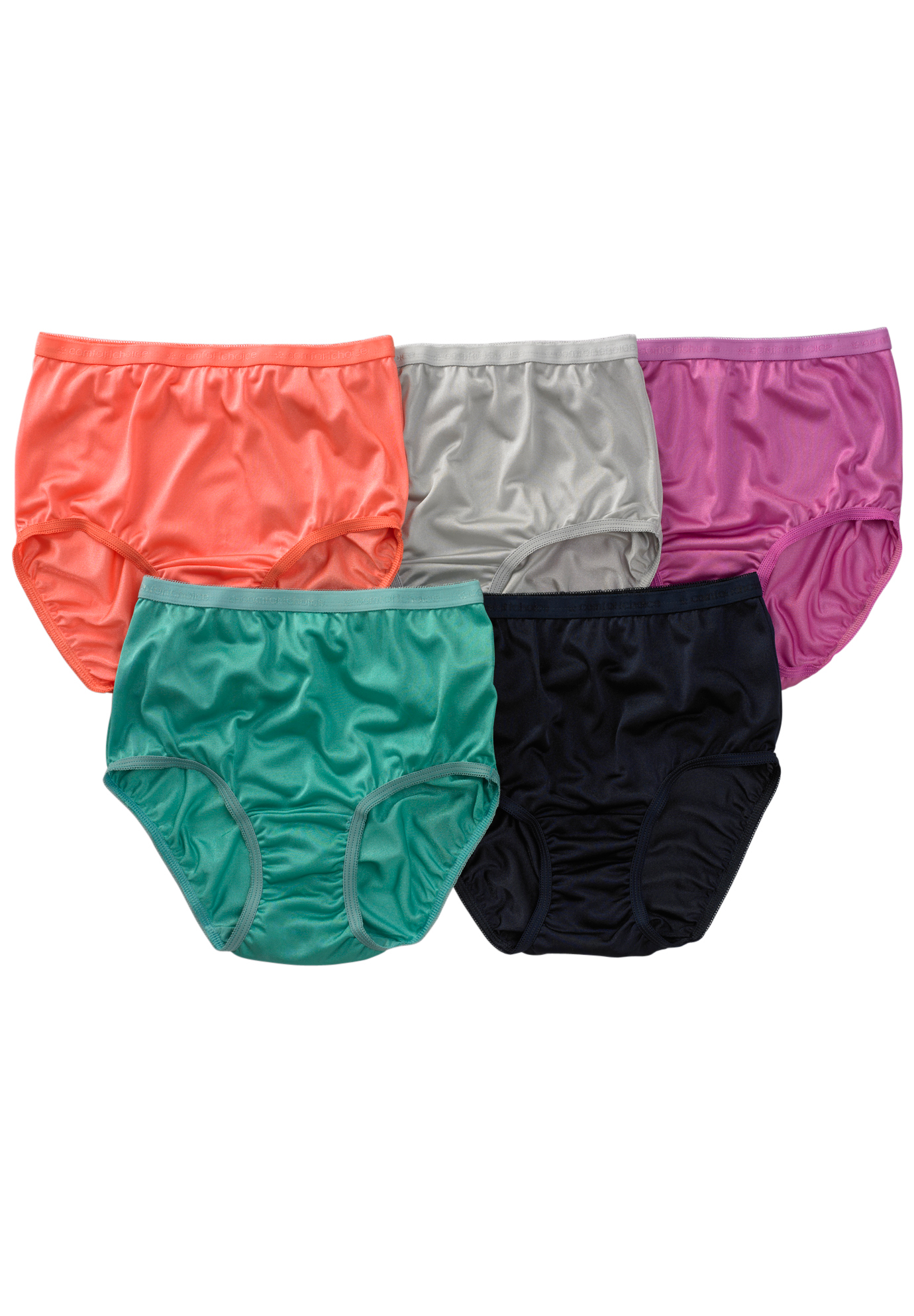 10-Pack Nylon Full-Cut Brief by Comfort Choice®| Plus Size Panties ...